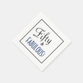 シックシンプルフィフティ&素晴らしい！誕生日パーティー スタンダードカクテルナプキン (角)