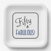 シックシンプルフィフティ&素晴らしい！誕生日パーティー ペーパープレート (正面)