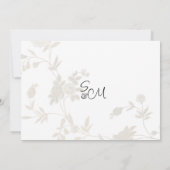シックシンプルホワイト金ゴールドグリッターフローラありがとう 招待状 (裏面)