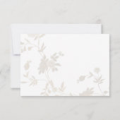 シックシンプルホワイト金ゴールドグリッターフローラブライデスメイド 招待状 (裏面)