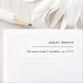 シックシンプルミニマリストホワイト差出人住所ラベル ラベル (インサイチュ)