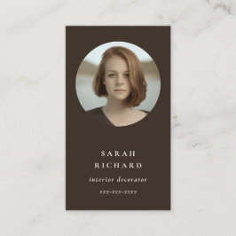 シックシンプルミニマルダークブラウンプロフェッショナル写真 名刺