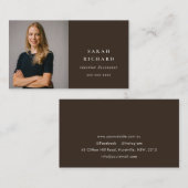 シックシンプルミニマルダークブラウンプロフェッショナル写真 名刺 (正面/裏面)