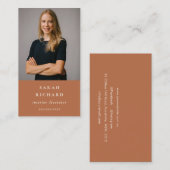 シックシンプルミニマルラストオレンジプロフェッショナル写真 名刺 (正面/裏面)