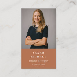 シックシンプルミニマルラストオレンジプロフェッショナル写真 名刺