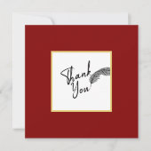 シックシンプルレッド金ゴールド&ブラック文字 サンキューカード (正面)