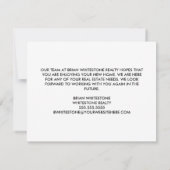 シックシンプル実在エテート会社のカスタムマーケティング カード (裏面)