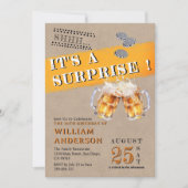 シックシンプル応援&ビアーサプライズパーティー 招待状 (正面)