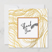 シックシンプル文字ホワイト金ゴールド サンキューカード (正面)