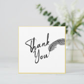 シックシンプル文字ホワイト金ゴールド サンキューカード (スタンド正面)