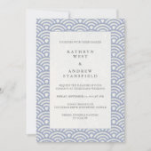 シックシンプル日本のシーガイハウェーブビーチ結婚式 招待状 (正面)