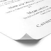 シックシンプル結婚シグネチャーカクテルバーメニュー ポスター (角)