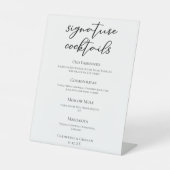 シックシンプル結婚シグネチャーカクテルバーメニュー 台座サイン (正面)