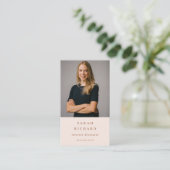 シックシンプル赤面ミニマルバラプロフェッショナル写真 名刺 (スタンド正面)