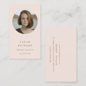 シックシンプル赤面ミニマルバラプロフェッショナル写真 名刺 (正面/裏面)