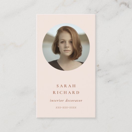 シックシンプル赤面ミニマルバラプロフェッショナル写真 名刺 (正面)