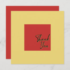 シックシンプル金ゴールドスクエア文字 サンキューカード