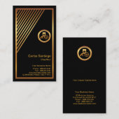 シックシンプル金ゴールドユニークトライアングルタクシー 名刺 (正面/裏面)