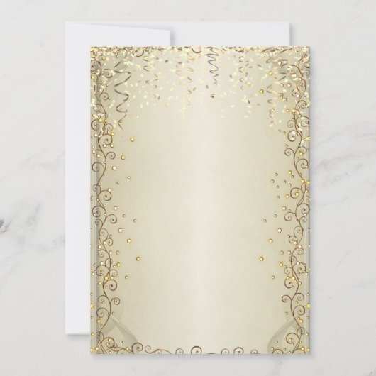 シックシークンズドレス金ゴールド85th誕生日 招待状 (裏面)