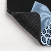 シックジャガープリントライトブルーボウ（名前付き） マウスパッド (コーナー)