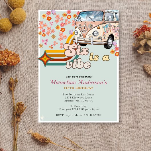 シックスはヴィベデイジーバンフローラ6位誕生日 招待状