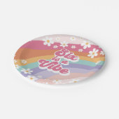 シックスはヴィベレトロレインボー6th誕生日 ペーパープレート (アングル)