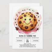 シックスイーツおもしろいクッキー誕生日 招待状 (正面/裏面)