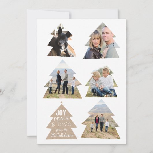 シックスクリスマスツリーファイブフォトホリモダンデーカード シーズンカード (正面)