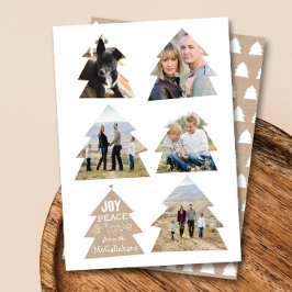 シックスクリスマスツリーファイブフォトホリモダンデーカード シーズンカード