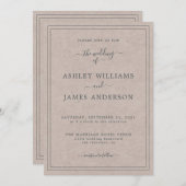 シックスクリプトクラフト紙結婚式招待状 招待状 (正面/裏面)