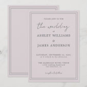 シックスクリプトパステルパープル結婚式招待状 招待状 (正面/裏面)