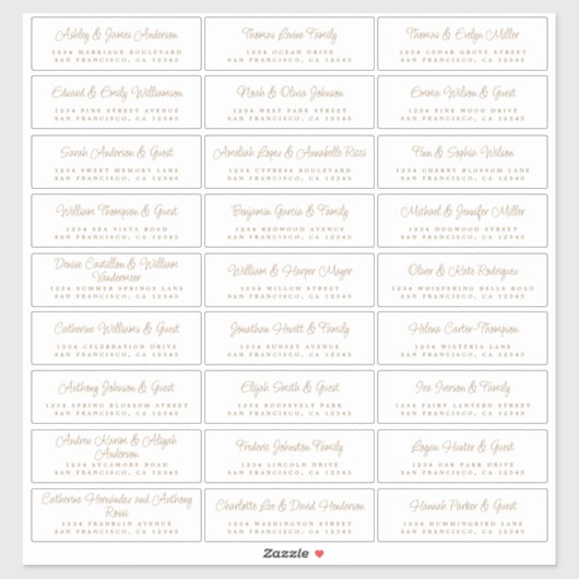 シックスクリプ結婚トゲスト住所 シール (シート)