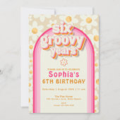 シックスグルーヴィーデイジーレインボー誕生日招待状 招待状 (正面)