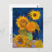 シックスサンフラワーズバンゴッホファインアート ポストカード (正面/裏面)