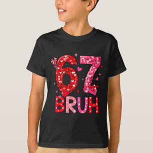 シックスセブンお兄さん面白い67のミームバレンタインデーの男性用 Tシャツ