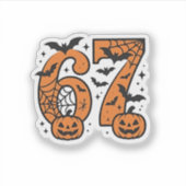 シックスセブンミームハロウィーン67メイソン不気味 シール (正面)