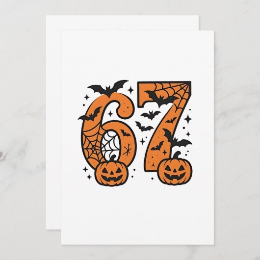 シックスセブンミームハロウィーン67メイソン不気味 案内状 (正面/裏面)