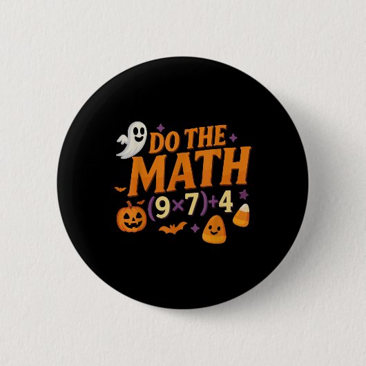 シックスセブン67ミーム数学をやってハロウィーンアルファ世代 缶バッジ (正面)