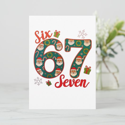 シックスセブン67 6 7ミームクリスマスクリスマスサンタハット シーズンカード (スタンド正面)