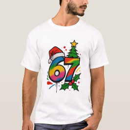 シックスセブン クリスマスTシャツ、バイラル6 7 ミームTシャツ Tシャツ