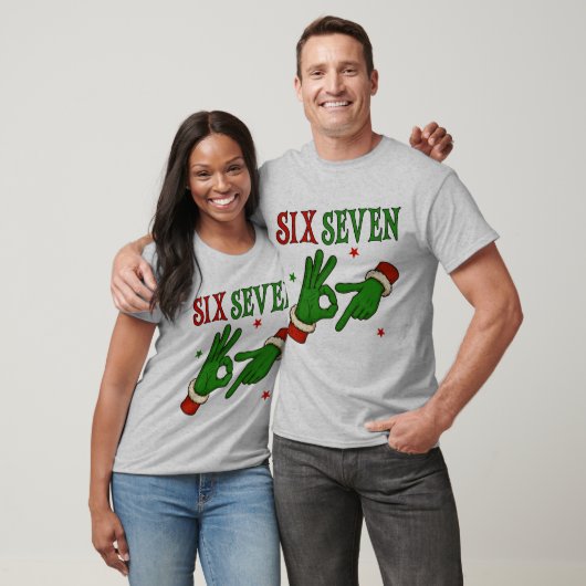 シックスセブン グリンチ ハンドOKサイン トレンディクリスマス Tシャツ (ユニセックス)