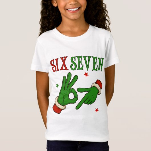 シックスセブン グリンチ ハンドOKサイン トレンディクリスマス Tシャツ (正面)