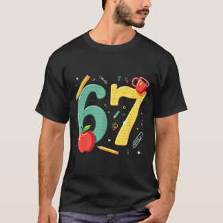 シックスセブン 67先生学校のミームの雰囲気 Tシャツ