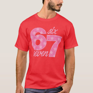 シックスセブン 67 面白いミーム 6 7 コスチューム キッズ 女の子 Tシャツ