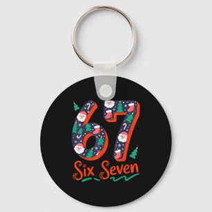 シックスセブン 6 7 ミーム クリスマス サンタ 67 パジャマ キーホルダー