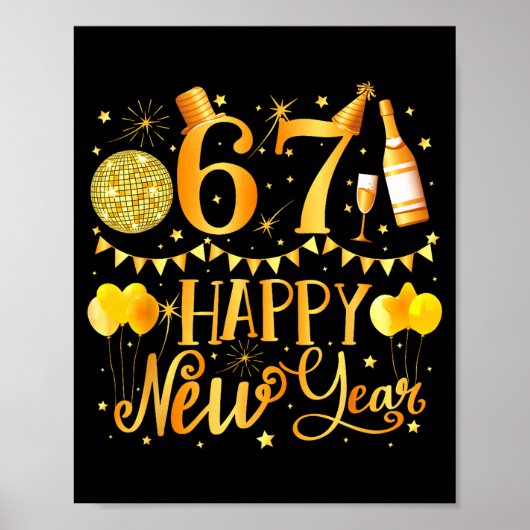 シックスセブン 6 7 メメ おもしろい 謹賀新年 67 2026 ポスター (正面)