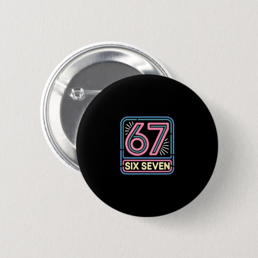 シックスセブン 6 7 面白いミーム 缶バッジ (正面&裏面)