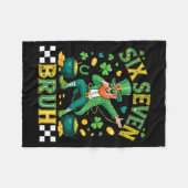 シックスセブン、bruh聖パトリックの日 6 7 笑える面白いミーム 67 フリースブランケット (正面(横))