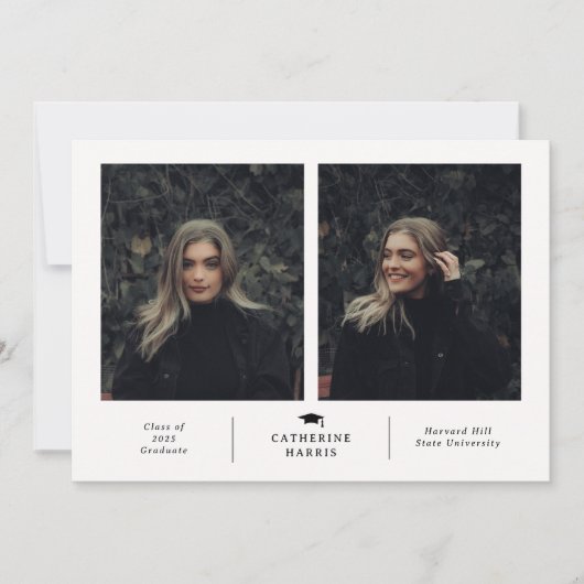 シックスタイリッシュと写真の卒業 案内状 (正面)