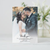 シックスタイリッシュなエレガント新郎新婦の結婚写真 サンキューカード (スタンド正面)